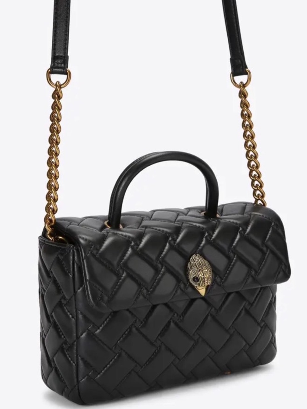 Kurt Geiger Quilted Black Kensington Top Handle Bag